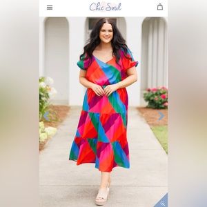 Colorful MIDI dress